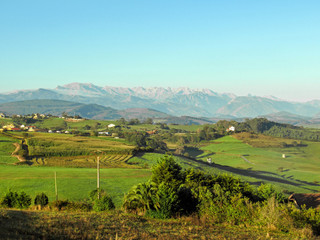 Fototapeta na wymiar Picos de Europa mountain range along the coastal Camino de Santiago, Northern St. James Way, Spain