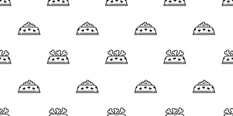 Dog bowl seamless pattern vector heart bone valentine french bulldog cartoon scarf isolated repeat wallpaper tile background