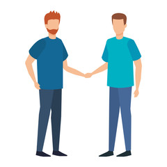 young and casual couple men characters