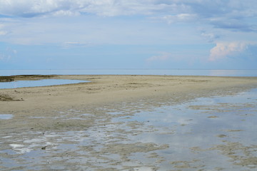 View of Manjuyod Sandbar, Philippines during low tide