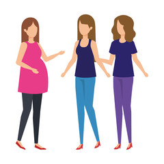 Fototapeta premium woman pregnancy with girls