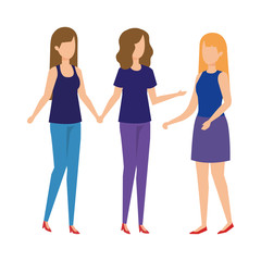 Obraz premium group of women avatars characters