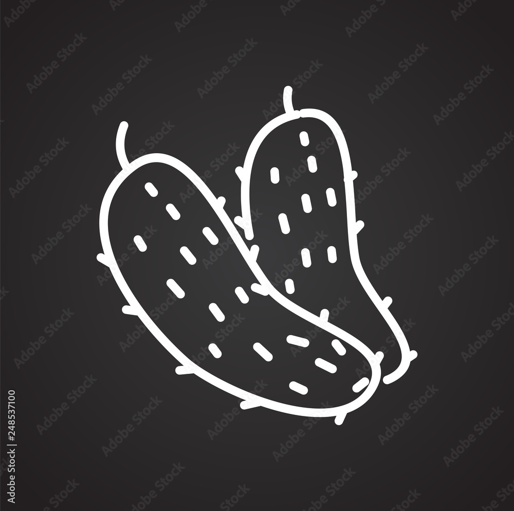 Poster pickles line icon on black background for graphic and web design, modern simple vector sign. interne