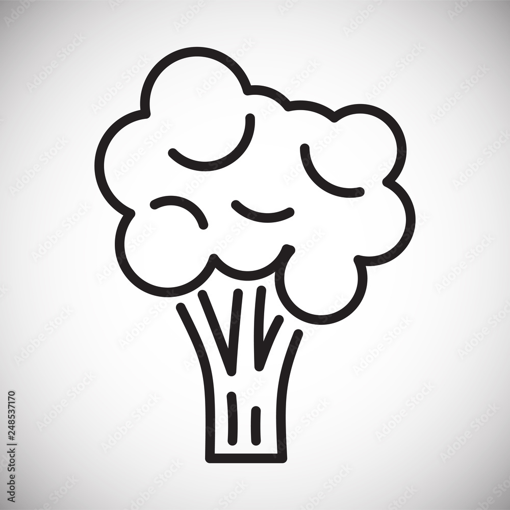 Poster broccoli line icon on white background for graphic and web design, modern simple vector sign. intern