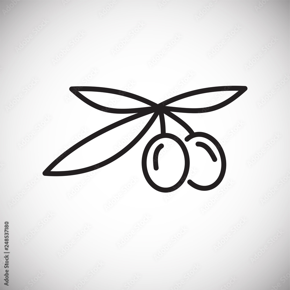 Poster olive line icon on white background for graphic and web design, modern simple vector sign. internet 