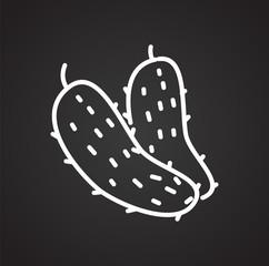 Pickles line icon on black background for graphic and web design, Modern simple vector sign. Internet concept. Trendy symbol for website design web button or mobile app
