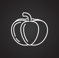 Pumpkin line icon on black background for graphic and web design, Modern simple vector sign. Internet concept. Trendy symbol for website design web button or mobile app