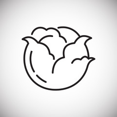 Cabbage line icon on white background for graphic and web design, Modern simple vector sign. Internet concept. Trendy symbol for website design web button or mobile app