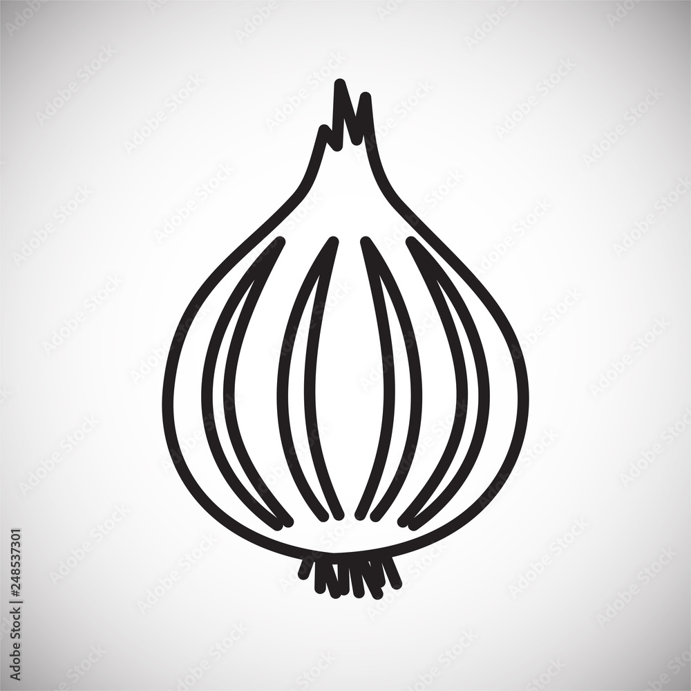 Poster onion line icon on white background for graphic and web design, modern simple vector sign. internet 