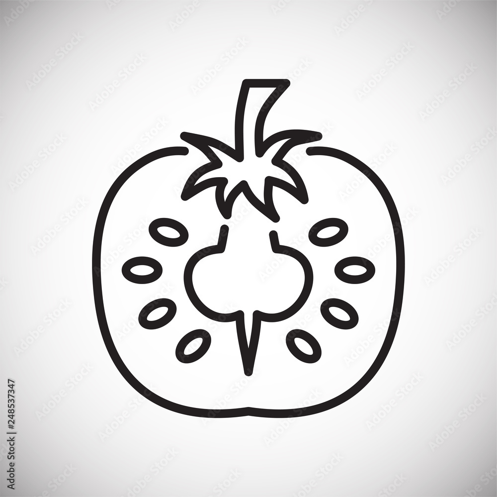 Poster tomato line icon on white background for graphic and web design, modern simple vector sign. internet