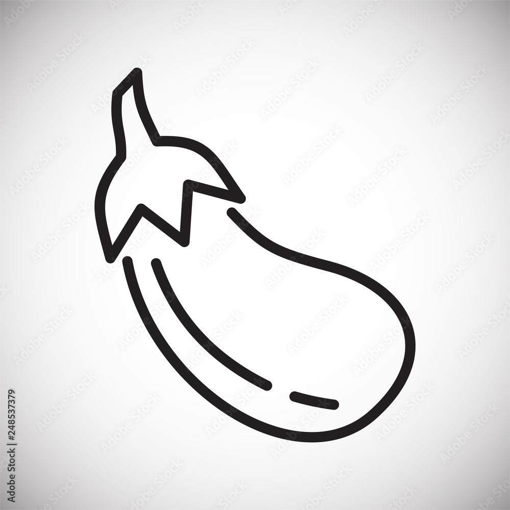 Poster eggplant line icon on white background for graphic and web design, modern simple vector sign. intern