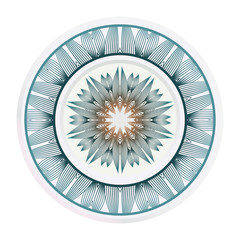 Decorative plates with Mandala ornament patterns. Home decor background. Vector illustration