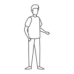 young and casual man character