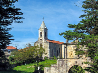 Fototapeta na wymiar Church in Asturias, along the coastal Camino de Santiago, Northern St. James Way, Spain