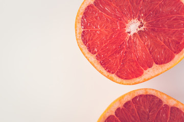 Fresh half grapefruit isolated on white background.