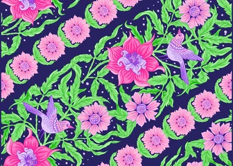 Gordijnen Vintage Bloemen Print  © Elen  Lane