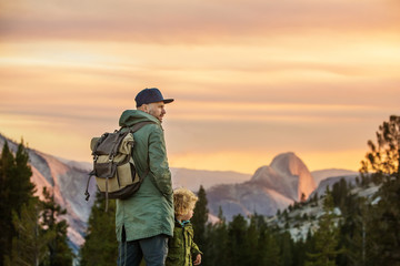 Hiker visit Yosemite national park in California