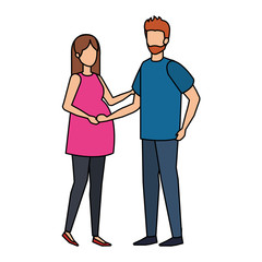 Fototapeta premium man with woman pregnancy characters