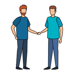 young and casual couple men characters