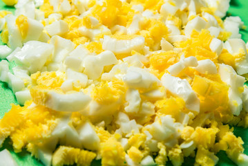 chopped chicken eggs for the whole frame