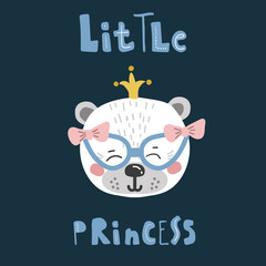Cute cartoon little animal Childish print for nursery
