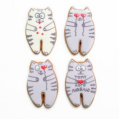 Valentine's day cookies on white background