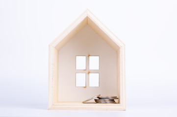 toy house on the white background