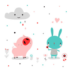 animals in scandinavian style