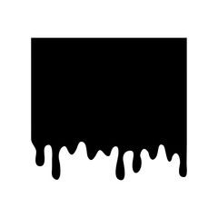 Black square banner, paint dripping. Template background flowing down. Easy edit color. Vector illustration