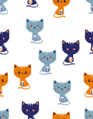Obraz na płótnie Canvas scandinavian cat pattern