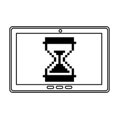 tablet with hourglass icon