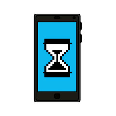 smartphone with hourglass icon