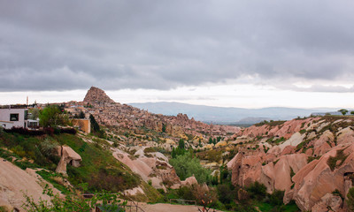 Fototapeta premium Fairy chimneys in Nevsehir, Goreme, Cappadocia Turkey.