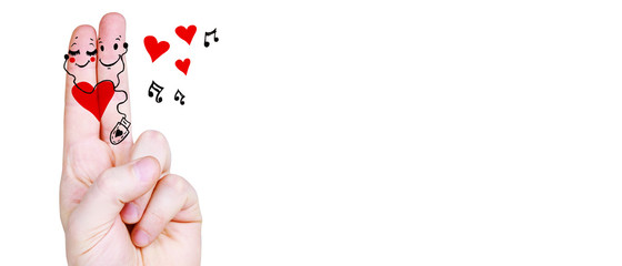 Zwei verliebte Finger