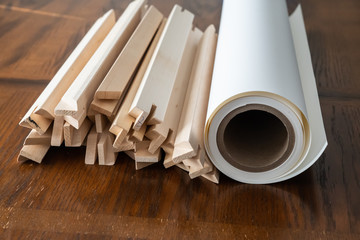 Roll of Fine Art Print Paper with Stretcher frames for print and framing photographs on Canvas