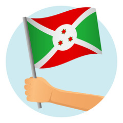 Burundi flag in hand