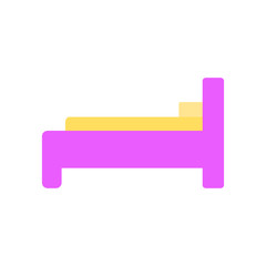 Pink bed. Bed logo. Bed. Vector illustration. EPS 10.