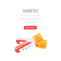 Diabetes concept in flat style, vector design