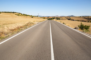 paved road next to Ferreruela de Huerva, province of Teruel, Aragon, Spain