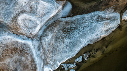 zamarznięta rzeka lód lodowiec  © Piotr