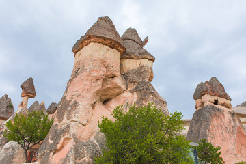 Fairy chimneys in Nevsehir, Goreme, Cappadocia Turkey.