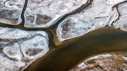 zamarznięta rzeka lód lodowiec  © Piotr