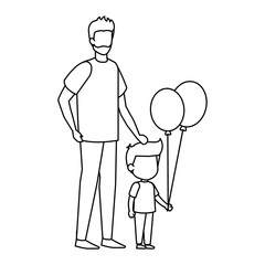 father with daughter and balloons helium