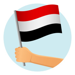 yemen flag in hand