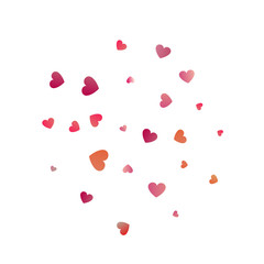 Red hearts confetti celebrations. Simple festive modern design. Holiday vector.