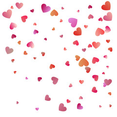 Red hearts confetti celebrations. Simple festive modern design. Holiday vector.