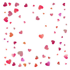 Red hearts confetti celebrations. Simple festive modern design. Holiday vector.