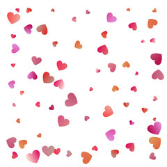 Red hearts confetti celebrations. Simple festive modern design. Holiday vector.