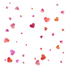 Red hearts confetti celebrations. Simple festive modern design. Holiday vector.