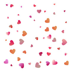 Red hearts confetti celebrations. Simple festive modern design. Holiday vector.